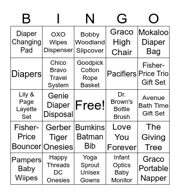 Anna & Jeff's Baby Shower Bingo Card