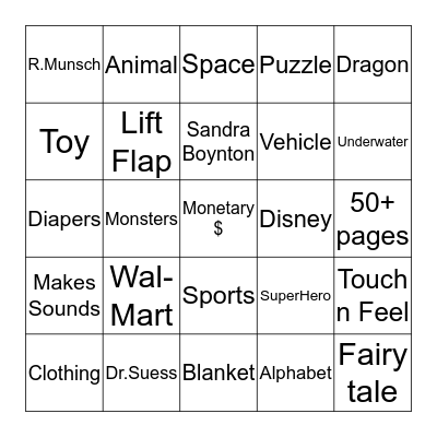 BABY BOY BINGO Card