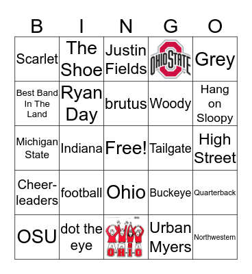 Ohio State Buckeyes Bingo Card