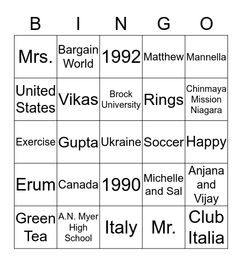 Bingo Card