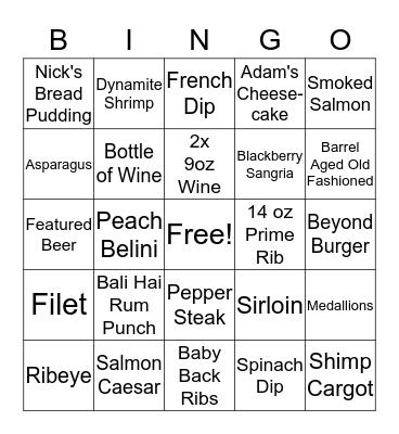 Charlestons Bingo! Bingo Card