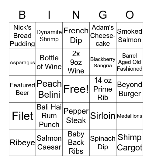 Charlestons Bingo! Bingo Card