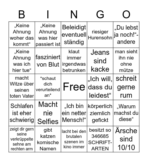 Der Bergmann Bingo Card