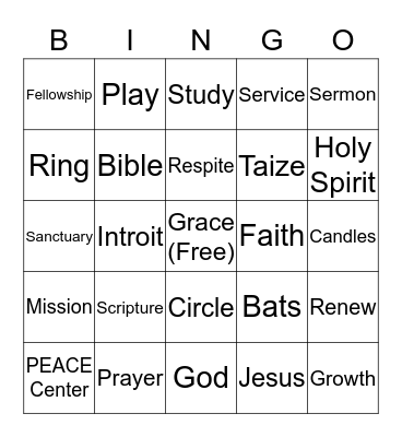 First Pres BINGO Card