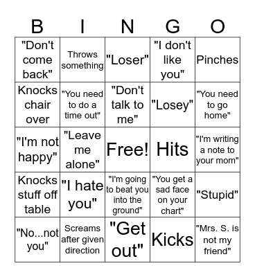 Mrs. S's day!!! Bingo Card