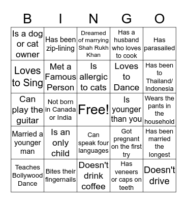 Aarti's Baby Shower Bingo Card