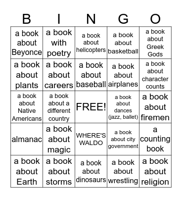 DEWEY BINGO Card