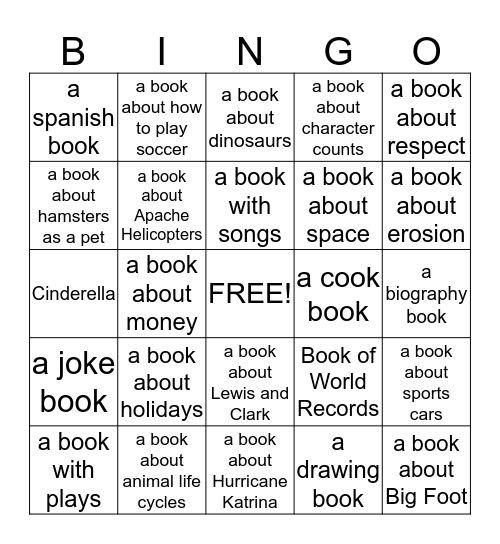 DEWEY BINGO Card