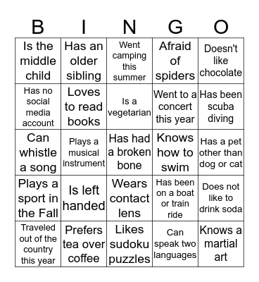 FCC People Bingo Card