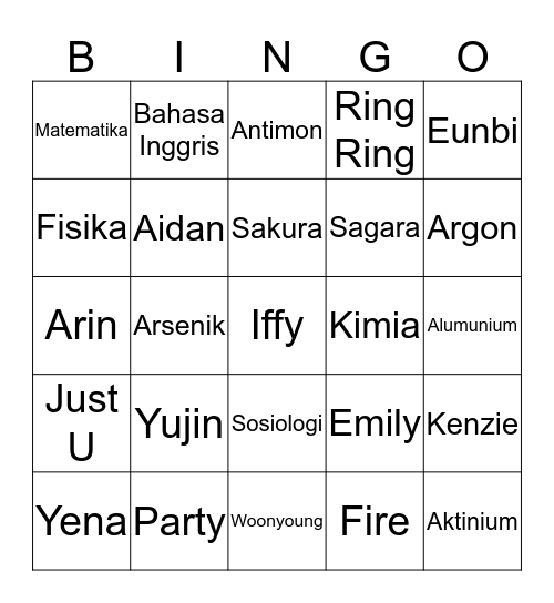 GHISLAAAAA Bingo Card