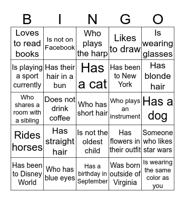 Find someone who... Bingo Card