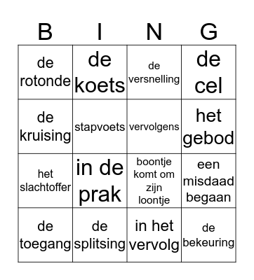 thema 1 Bingo Card