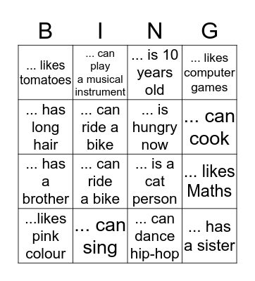 Find a person who... Bingo Card