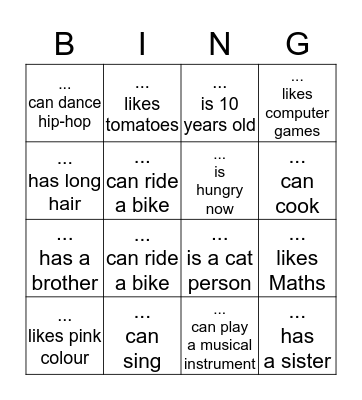 Find a person who... Bingo Card