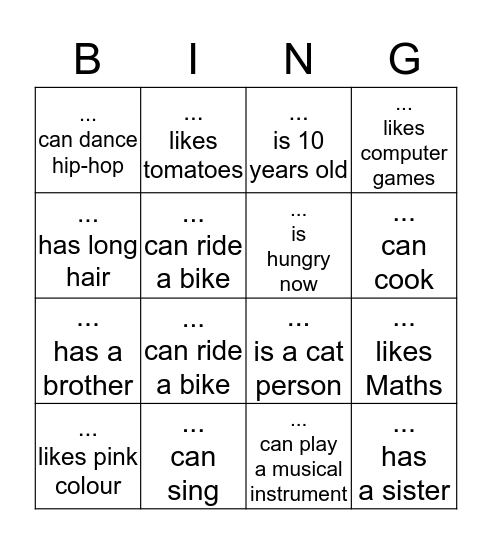 Find a person who... Bingo Card
