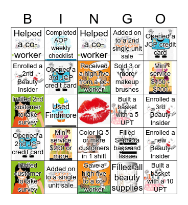 SIJCP Beauty BINGO Card
