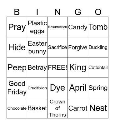 EASTER BINGO Card