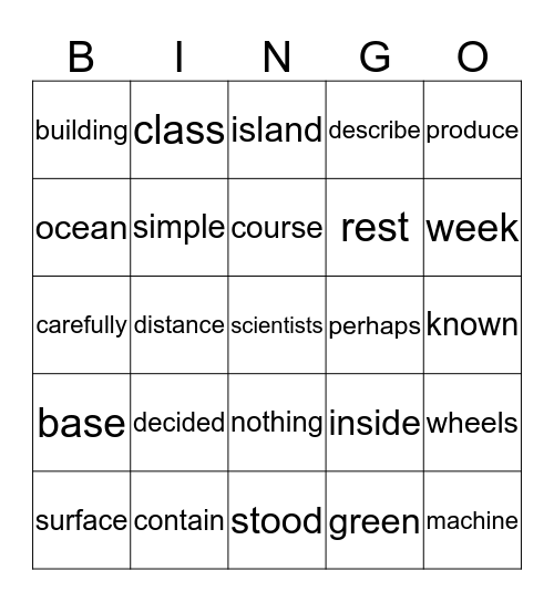 Sight Word (Card 6) Bingo Card
