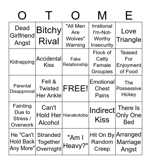 Otome Bingo Card