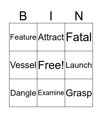 Vocabulary Bingo Card