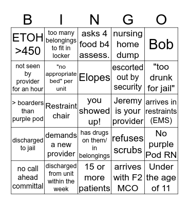 9/8-9/14 Bingo Card