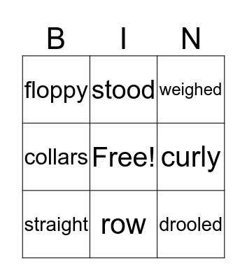 Vocabulary cards Bingo Card