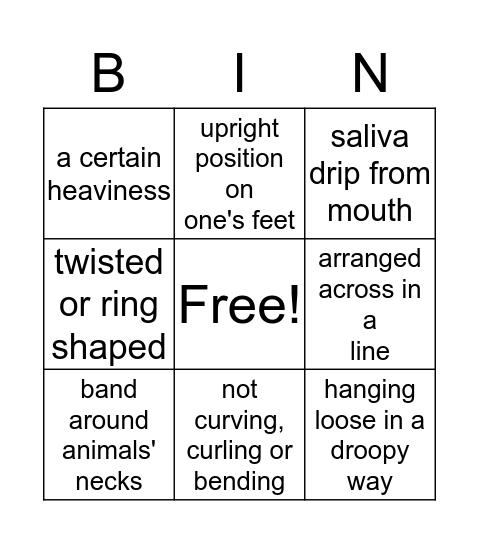 U1L1 Bingo Cards Bingo Card
