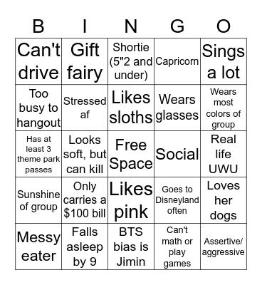 Katie Bingo Card