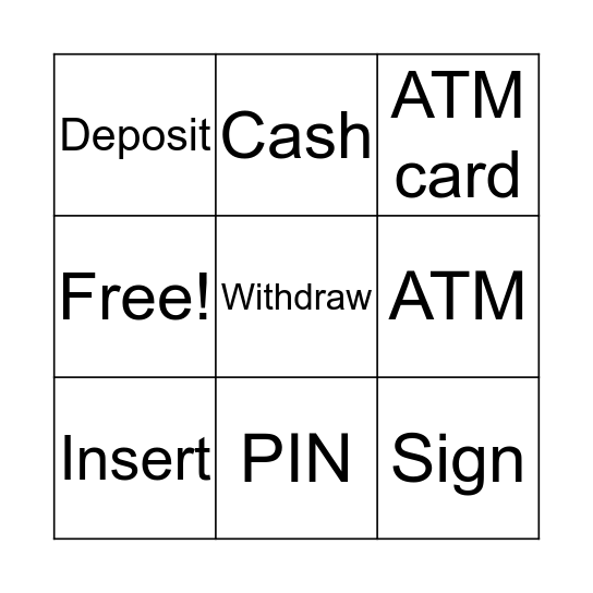Using the ATM Bingo Card