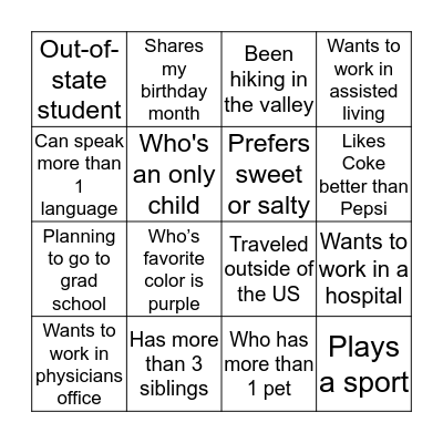 BLACKOUT Bingo Card
