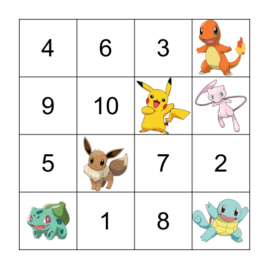 Pokemon Bingo Card