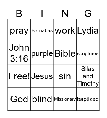 Review Bingo Card