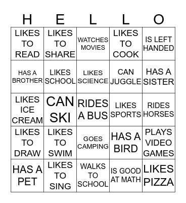 FIND SOMEONE WHO Bingo Card