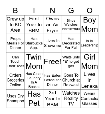 Get To Know You BBM Bingo Card