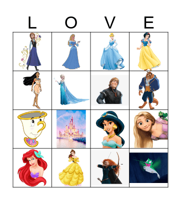 Disney Princess Bingo Card