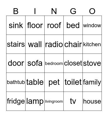 Home Bingo Card