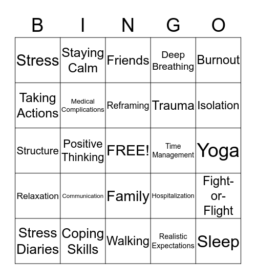 Health & Wellness Bingo Card