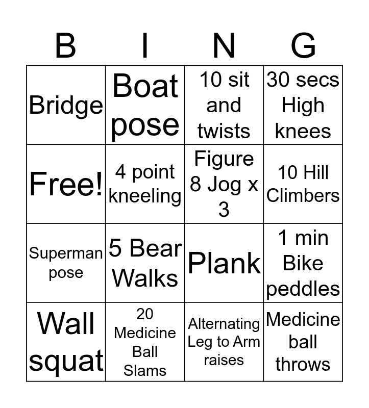 OT Bingo Bingo Card