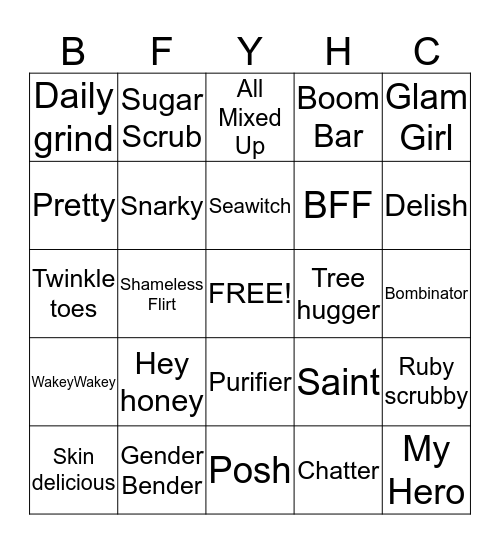 Perfectly Pish Bingo Card