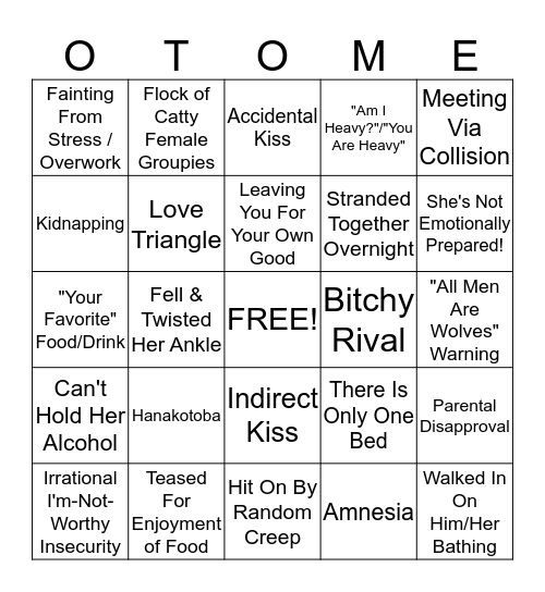 Otome Bingo Card