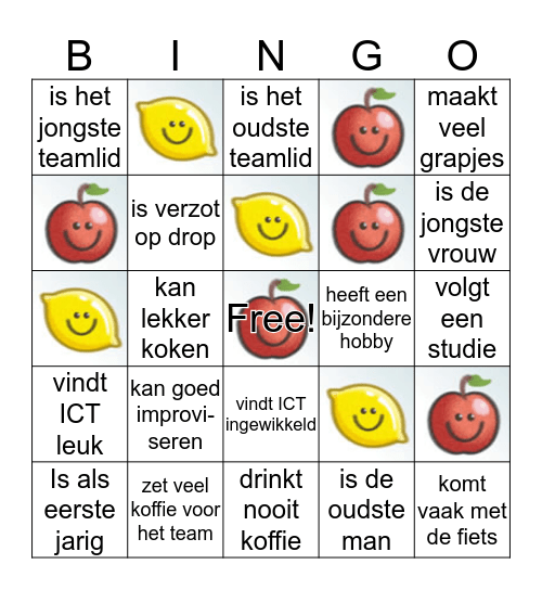 Kennismakingsbingo Card