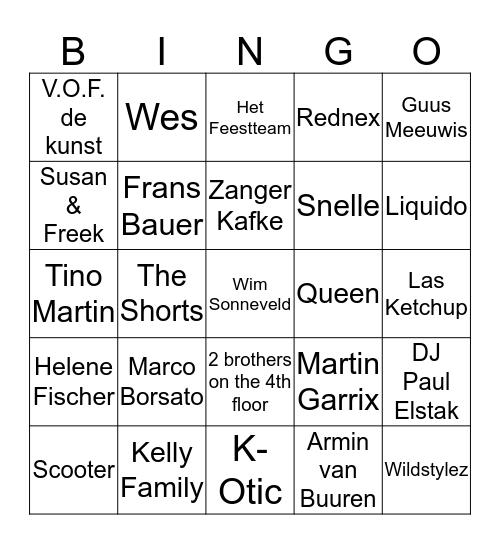 Foute Buren Bingo!! Bingo Card