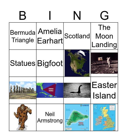 Famous Mysteries Bingo Card