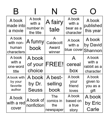 Norton Summer Reading Bingo (Primary) Bingo Card