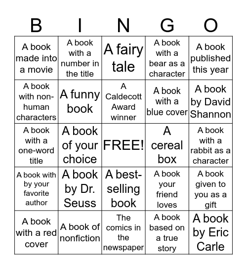 Norton Summer Reading Bingo (Primary) Bingo Card