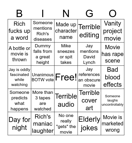 RLM Best of the Worst Bingo Card