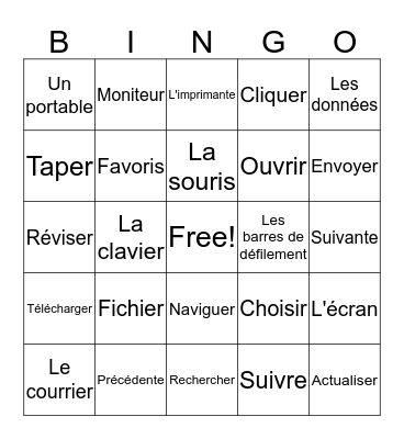 French Teens and Technology  Bingo Card