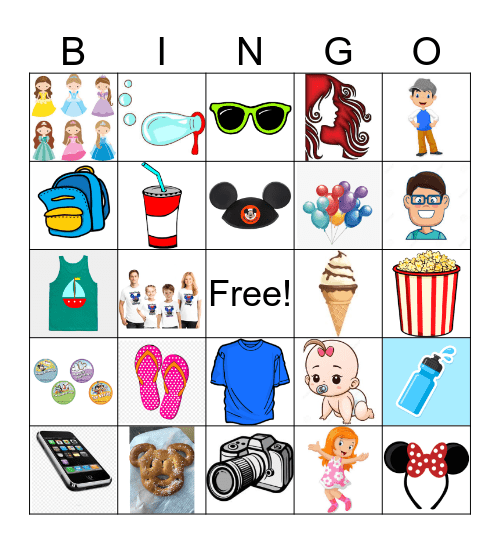 Disney World Waiting In Line Bingo Card