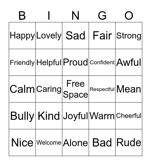 Pout-Pout Fish and Bully-Bully Shark Bingo Card