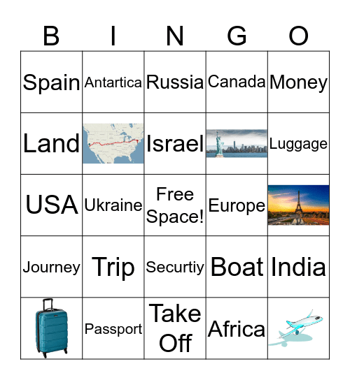 TRAVEL BINGO Card